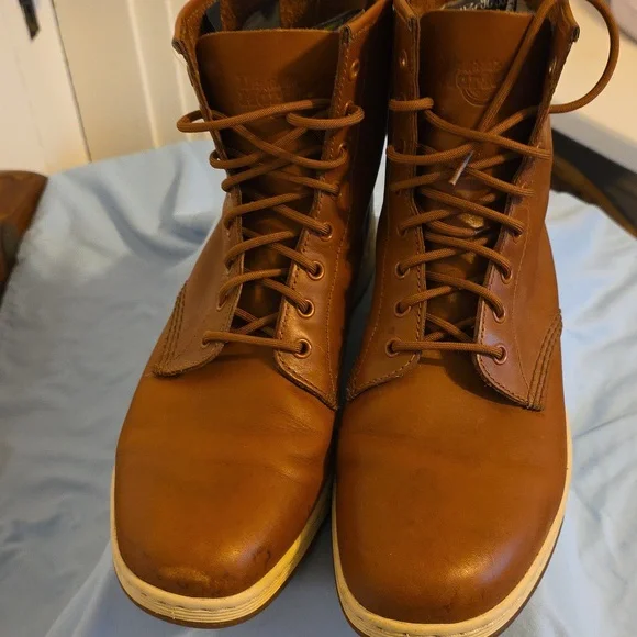 Dr Marten's Newton Oak Brown Leather Men's Boots Sz 13 - Picture 4 of 6